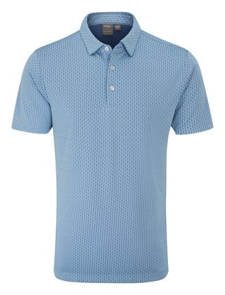 PING Hershel Herren Polo, dusty blue multi
