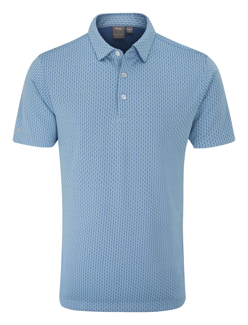 PING Hershel Herren Polo, dusty blue multi