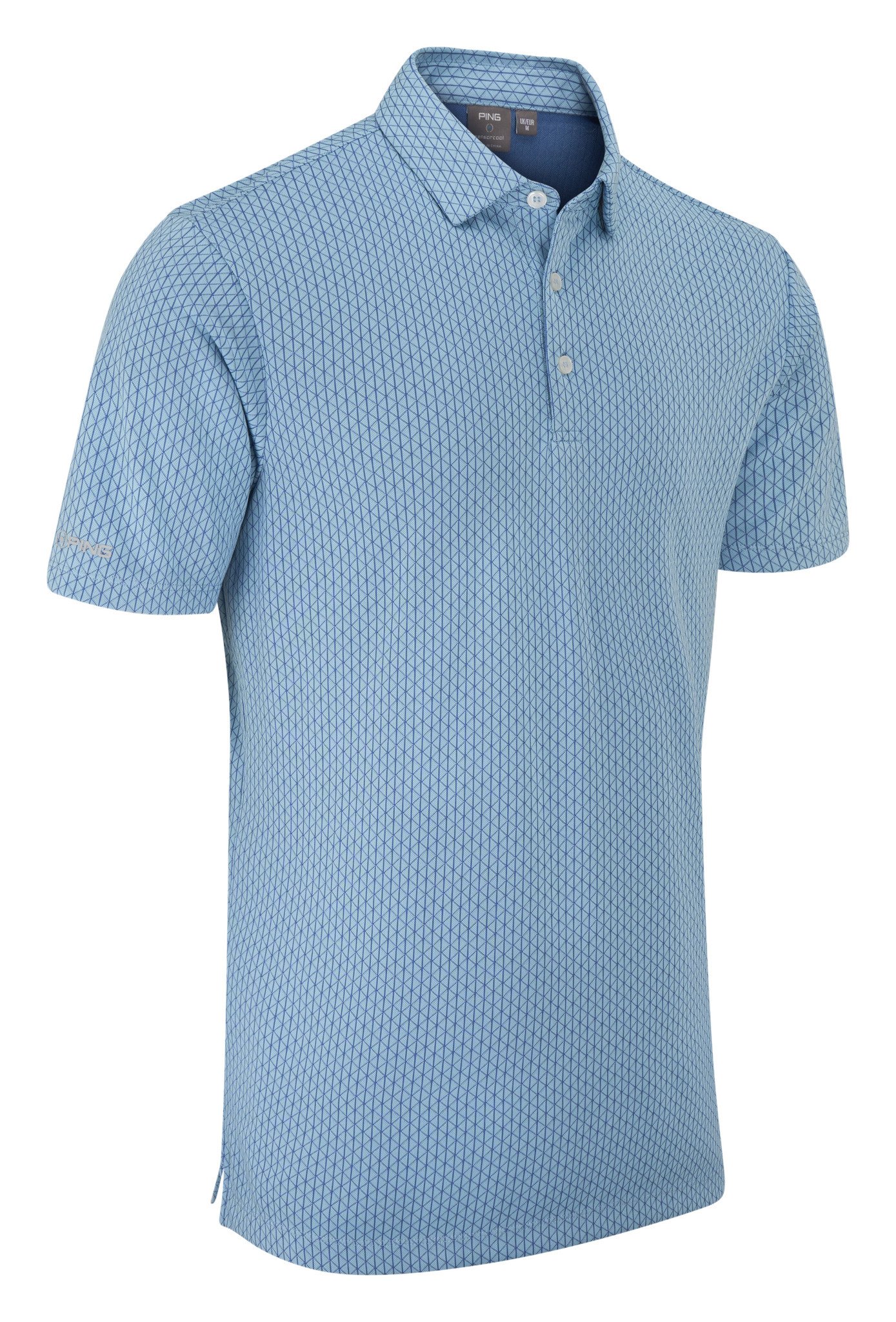 PING Hershel Herren Polo, dusty blue multi