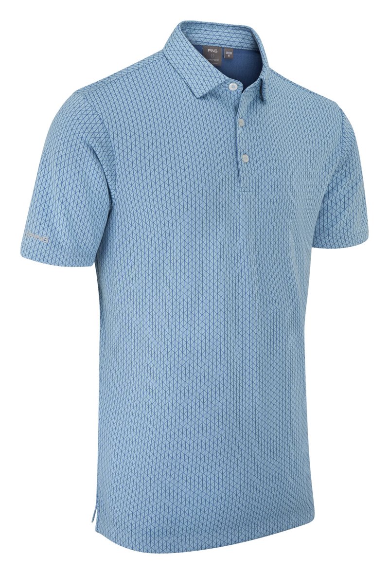 PING Hershel Herren Polo, dusty blue multi