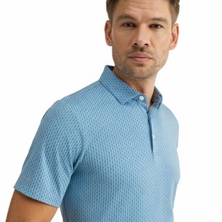 PING Hershel Herren Polo, dusty blue multi