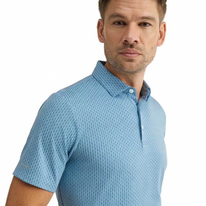 PING Hershel Herren Polo, dusty blue multi