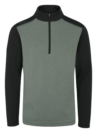 PING Ramsey Half Zip Ribbed Fleece Herren Pullover, Laurel Marl/Black
