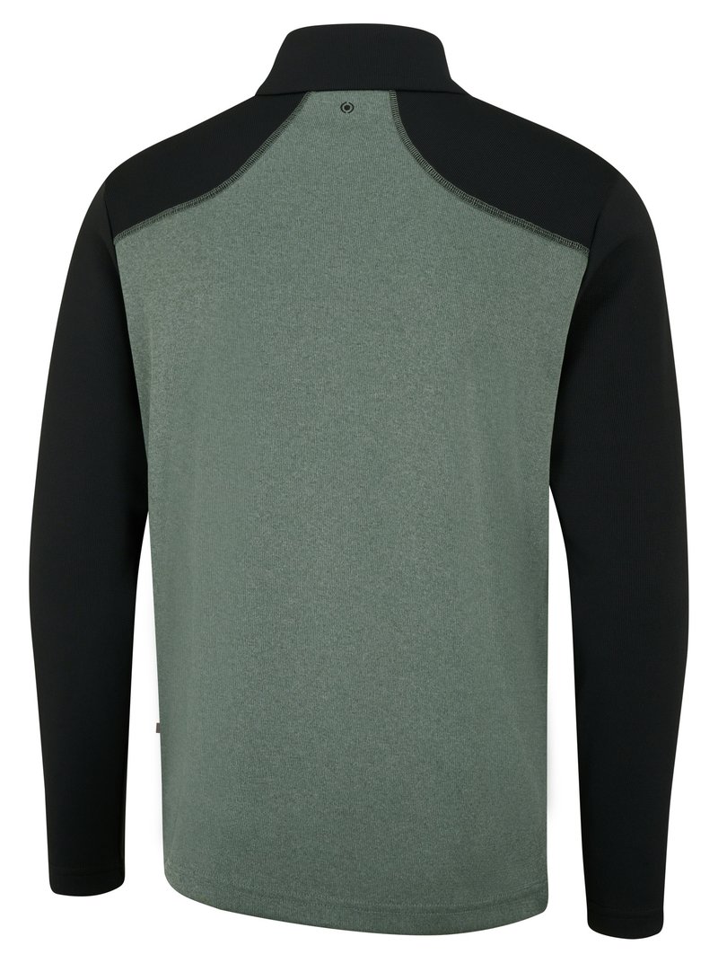 PING Ramsey Half Zip Ribbed Fleece Herren Pullover, Laurel Marl/Black