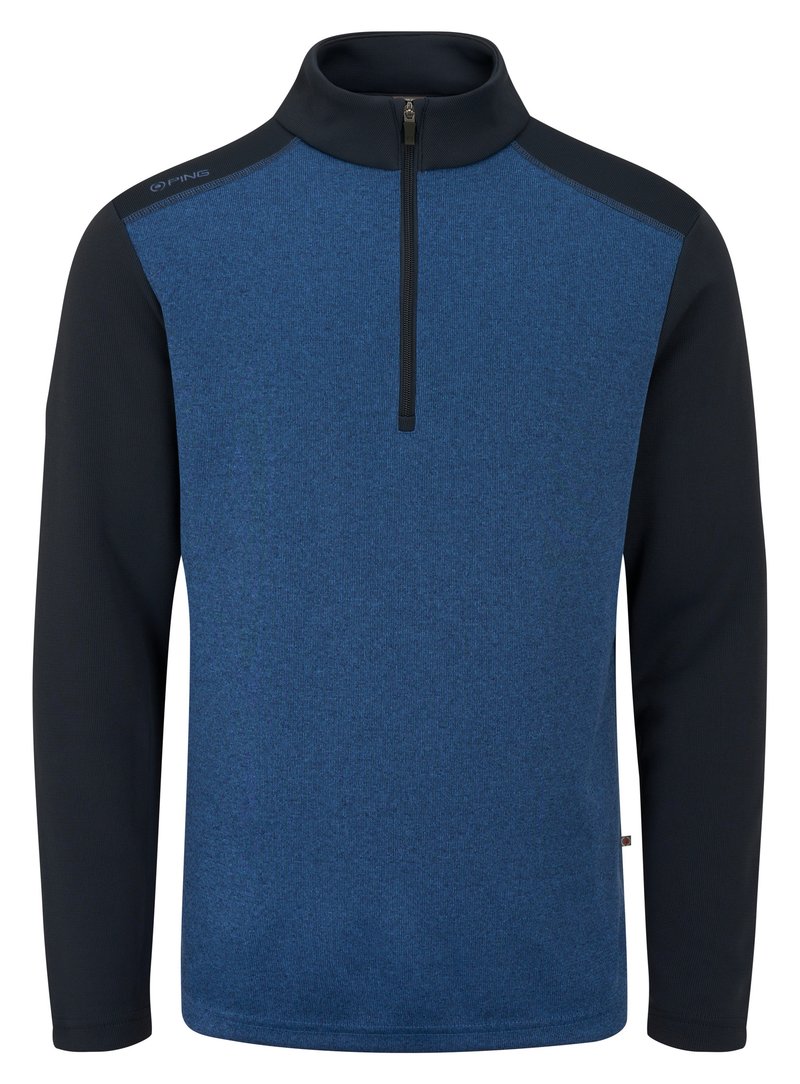 PING Ramsey half zip ribbed fleece Herren Pullover, inky marl/navy