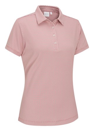 PING Mave Damen Polo, coral blush/white