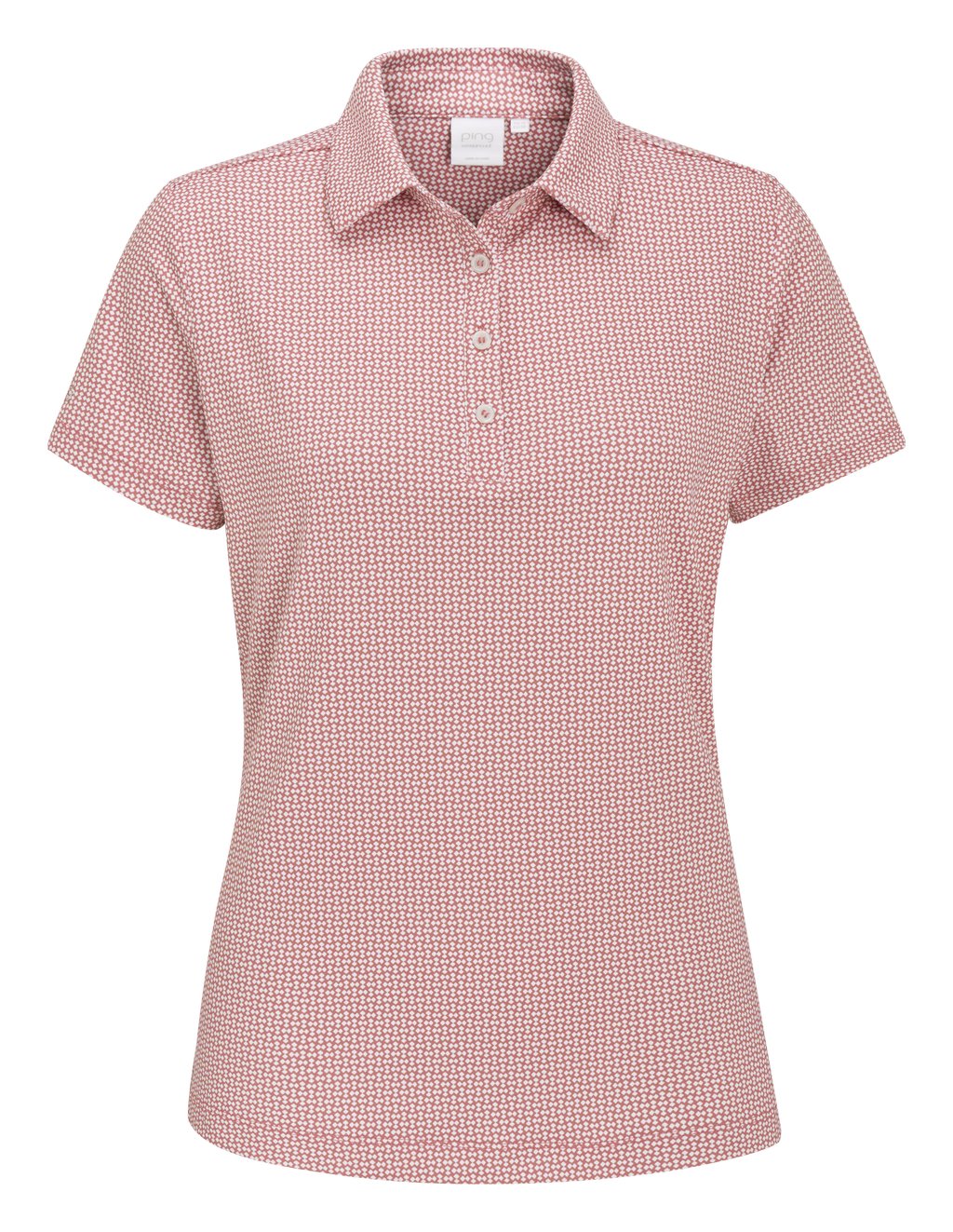PING Mave Damen Polo, coral blush/white