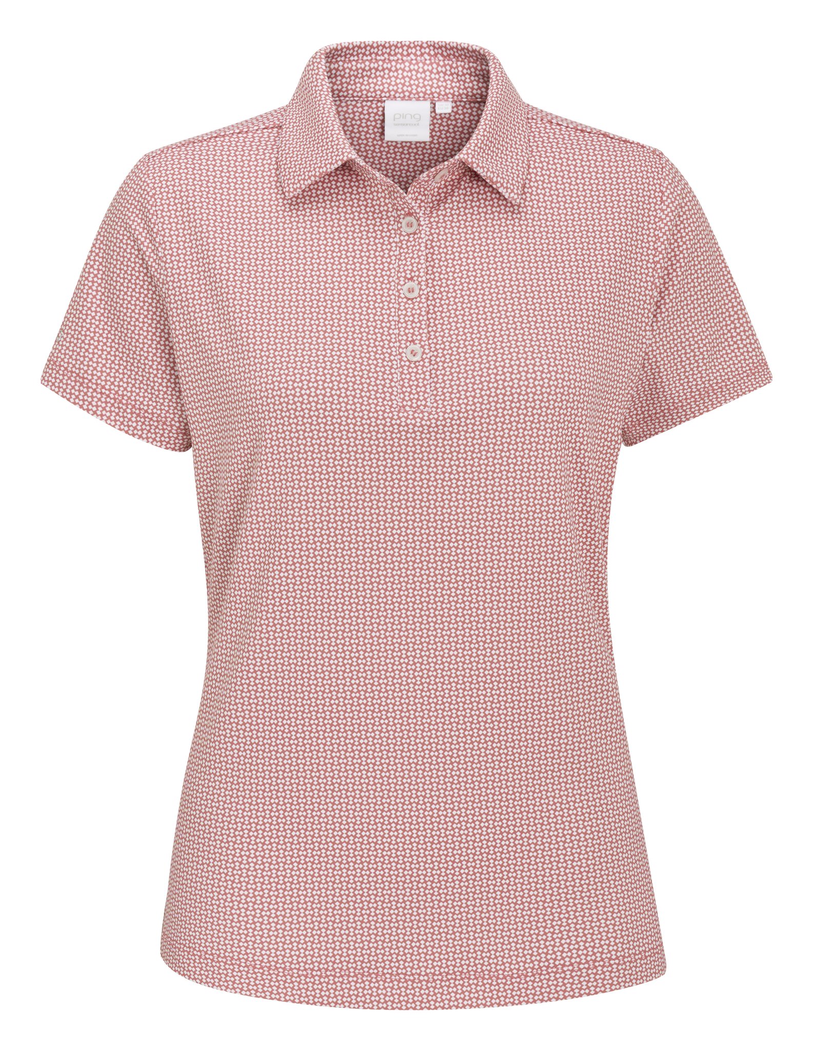 PING Mave Damen Polo, coral blush/white