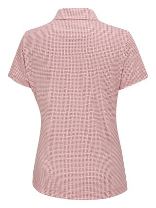 PING Mave Damen Polo, coral blush/white