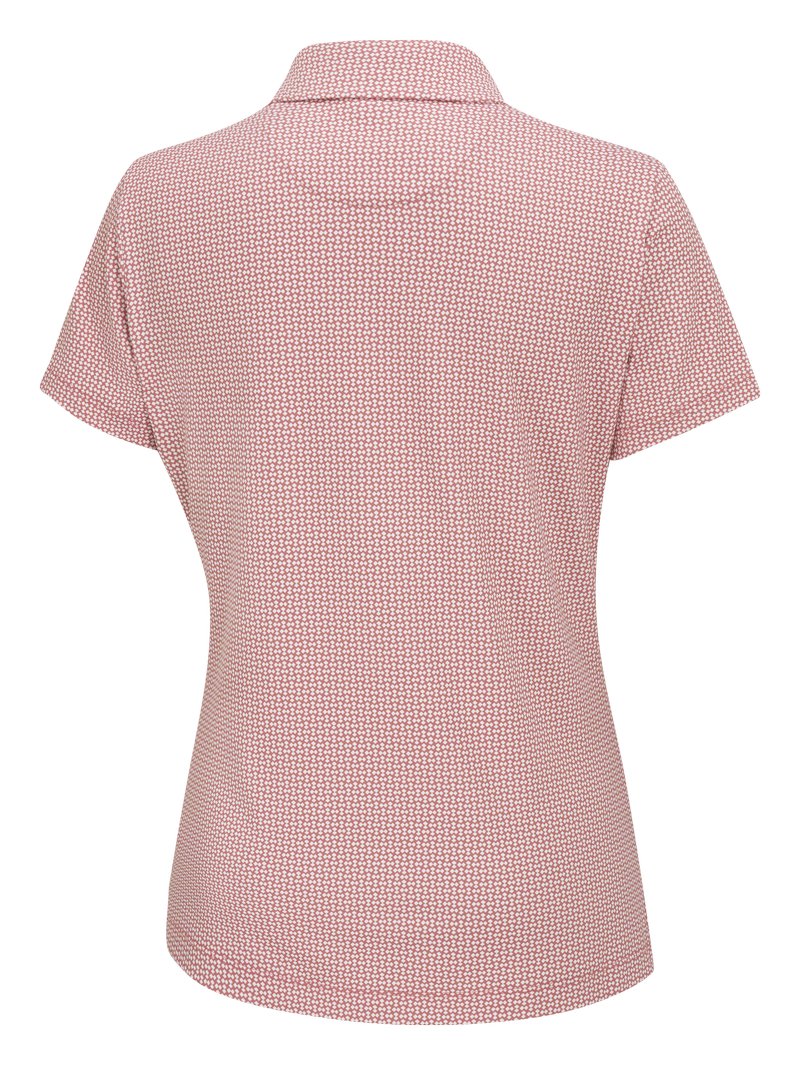 PING Mave Damen Polo, coral blush/white