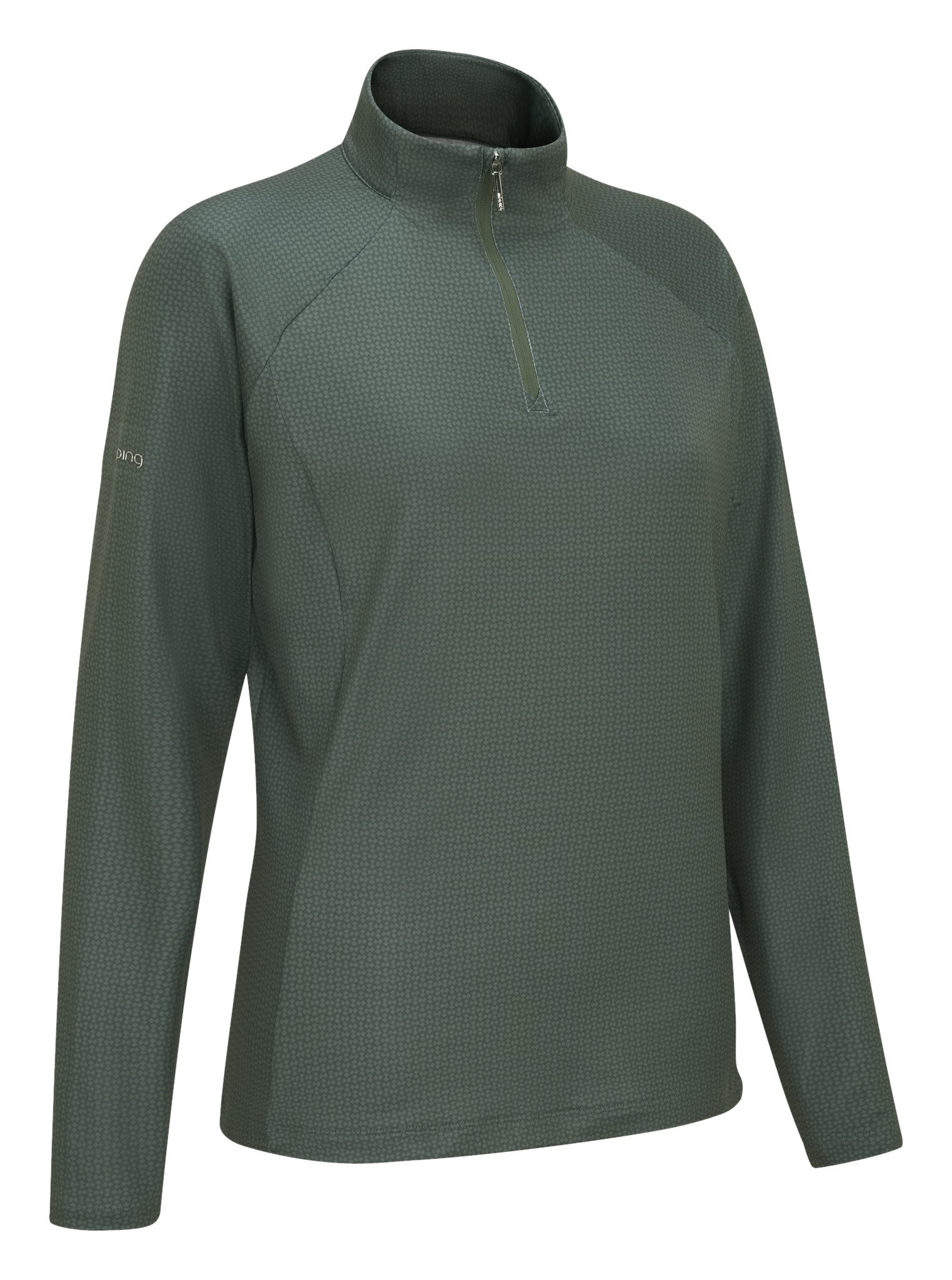 PING Jasmine Printed Langarm Damen Top, gorse green/laurel