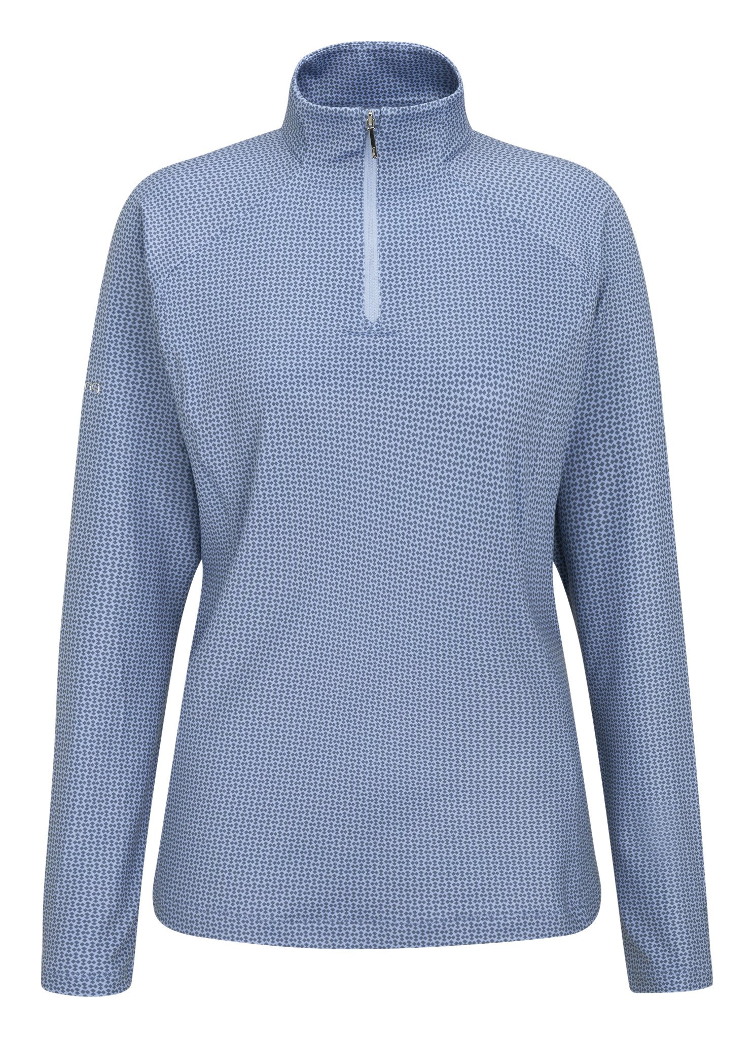 PING Jasmine Printed Langarm Damen Top, viola/blue indigo