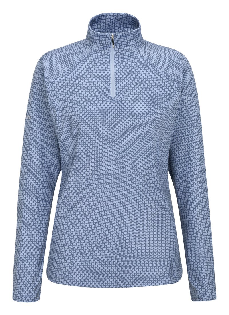 PING Jasmine Printed Langarm Damen Top, viola/blue indigo