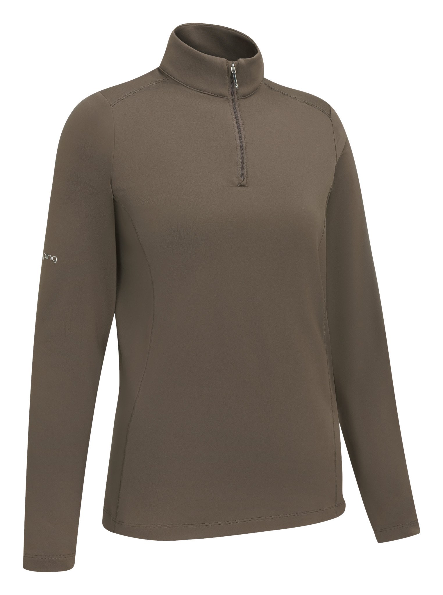PING Aveline Half Zip Damen Langarmshirt, Coffee