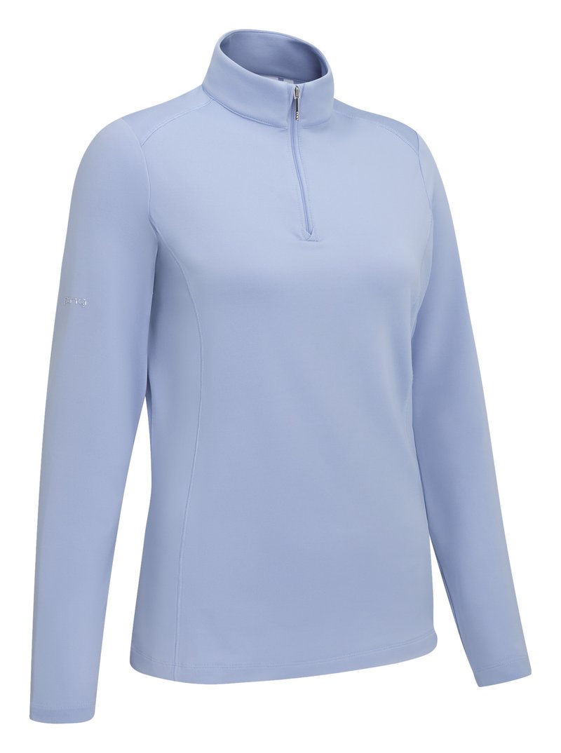 PING Aveline Half Zip Damen Langarmshirt, Viola