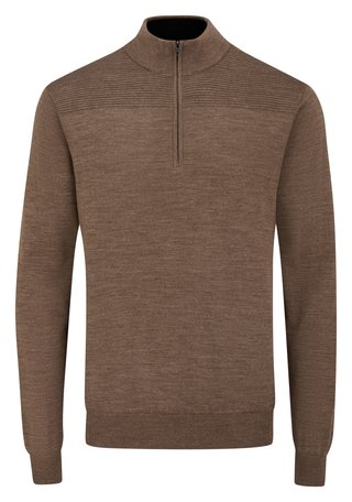 PING Dorset Quarter Zip Herren Pullover, Coffee Marl