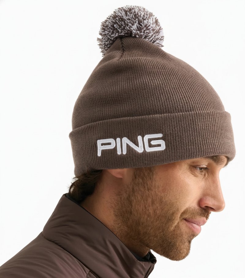 PING Cresting Knit Herren Wintermütze, coffee