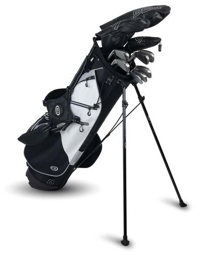 U.S. Kids Golf TS6-63 10-Club Junior Golfset, Graphit, stand bag, schwarz/weiß/grau