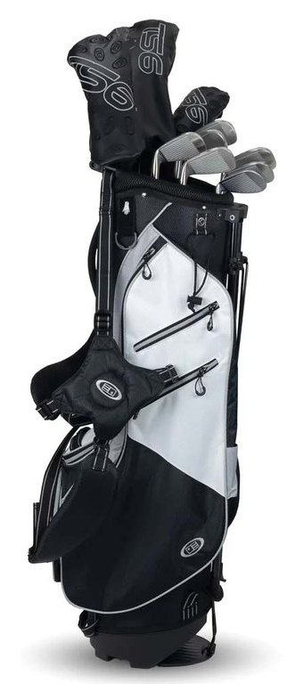 U.S. Kids Golf TS6-63 10-Club Junior Golfset, Graphit, stand bag, schwarz/weiß/grau