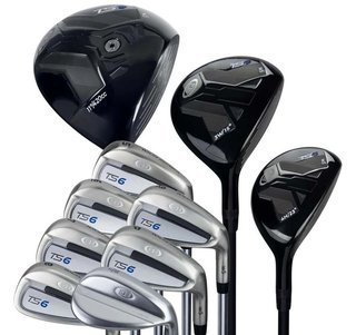 U.S. Kids Golf TS6-63 10-Club Junior Golfset, Graphit, stand bag, schwarz/weiß/grau