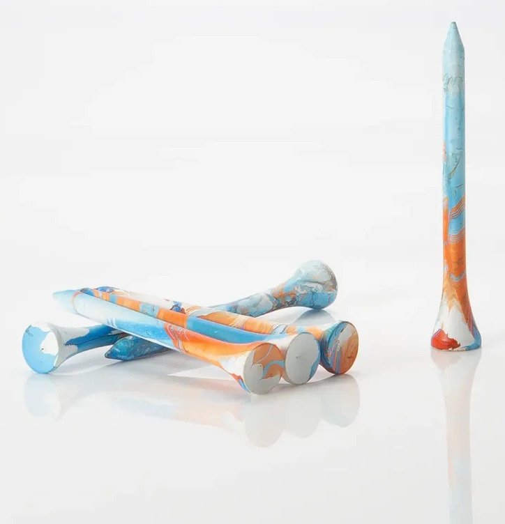 Pride Sports Special Edition Paint Splatter Tees (45 Tees), 83 mm (3 1/4"), blau/orange