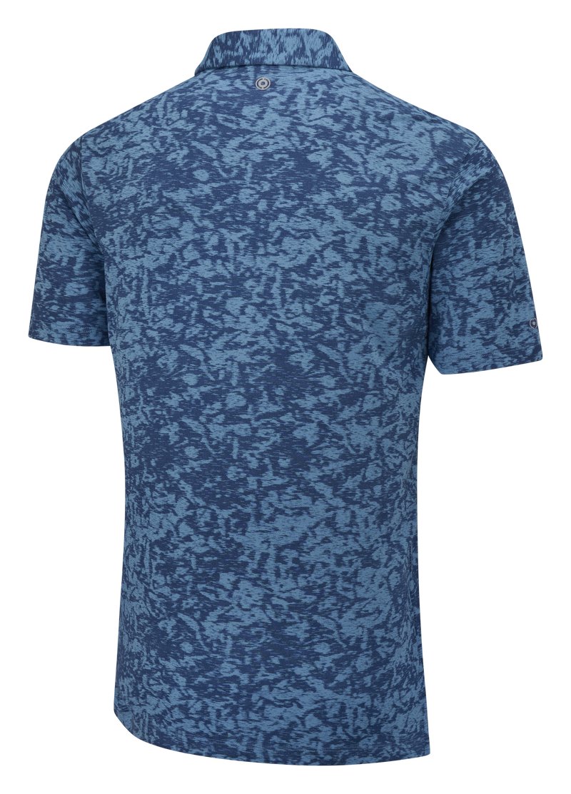 PING Marek Camo Jacquard Herren Polo, infinity blue multi
