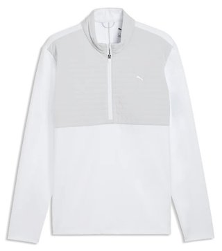 Puma Cloudspun Tech Hybrid 1/2 Zip Herren Jacke, white glow/platino grey