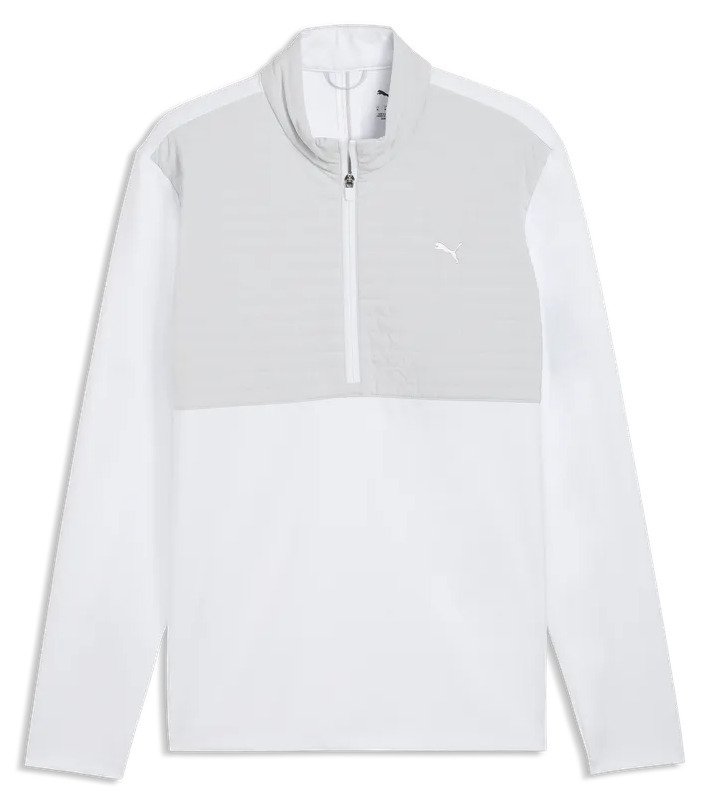Puma Cloudspun Tech Hybrid 1/2 Zip Herren Jacke, white glow/platino grey