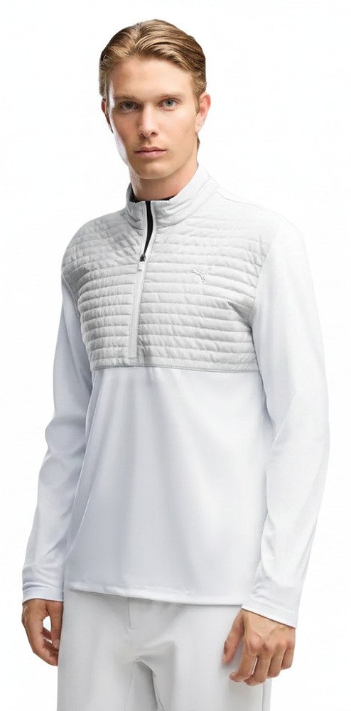 Puma Cloudspun Tech Hybrid 1/2 Zip Herren Jacke, white glow/platino grey