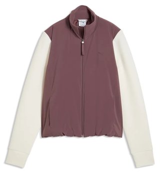 Puma Cloudspun Fleece Hybrid Damen Jacke, rich cocoa/warm white