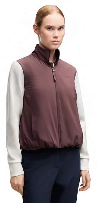 Puma Cloudspun Fleece Hybrid Damen Jacke, rich cocoa/warm white