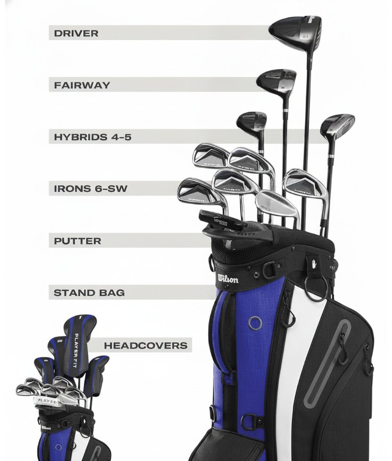 Wilson PlayerFit Premium Herren Golfset, Stahl