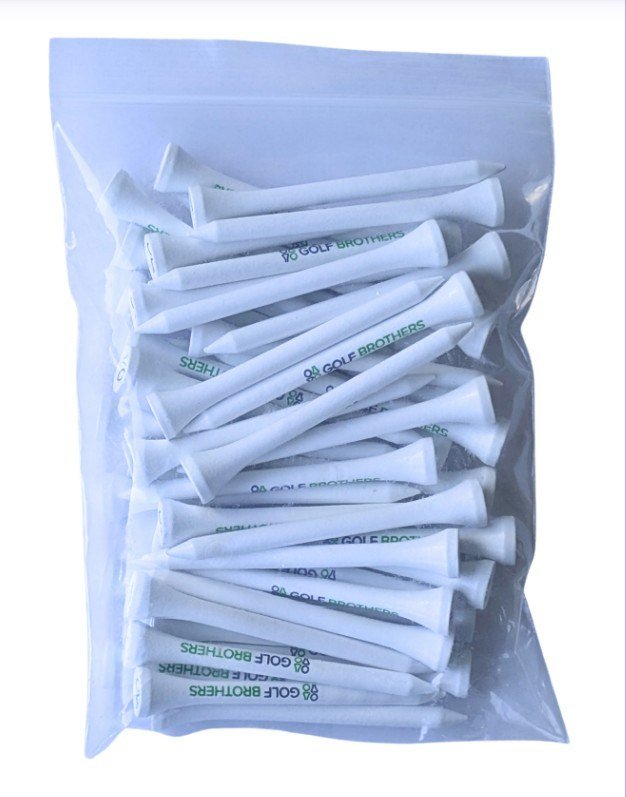 Golf Brothers Tees (Bambus), weiß, 70mm, 50er Pack