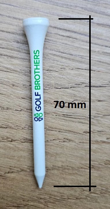 Golf Brothers Tees (Bambus), weiß, 70mm, 50er Pack
