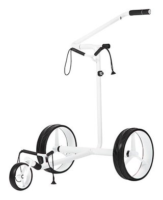 JuStar White Inkl. Scorekarten-Halter und Tragetasche STAR-TC elektrischer Trolley, Weiß