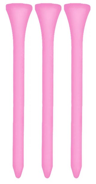 Longridge Neon Wooden Tees 69mm (40 Stück), Pink