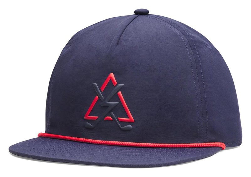 Under Armour Drive 5 Panel Hazard Herren Schirmmütze, Midnight Navy/Rot