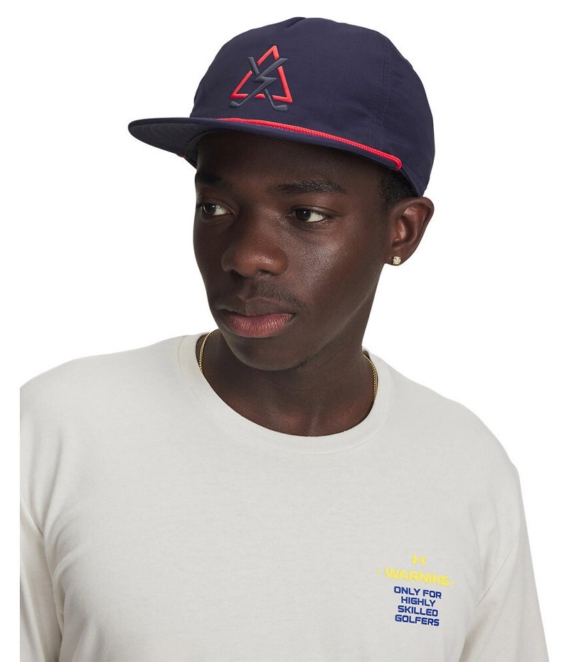 Under Armour Drive 5 Panel Hazard Herren Schirmmütze, Midnight Navy/Rot