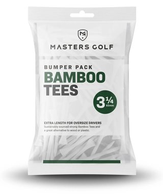 Masters Golf Bamboo Tees 83 mm (3 1/4"), Bumper Bag 85 Tees, weiß