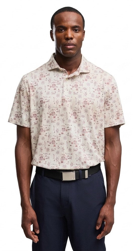 Puma Cloudspun Coastal Claret Herren Polo, birch