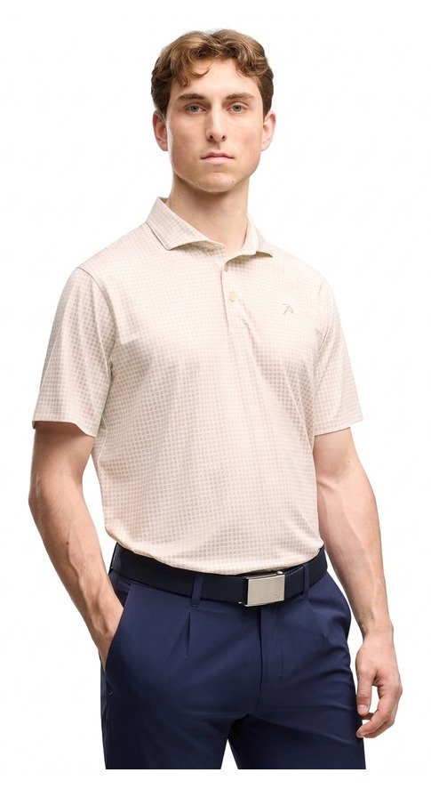 Puma X Arnold Palmer MATTR Geo Herren Polo, alpine snow/rose glow