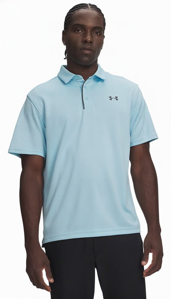 Under Armour Tech Herren Polo, opal blue/pitch gray