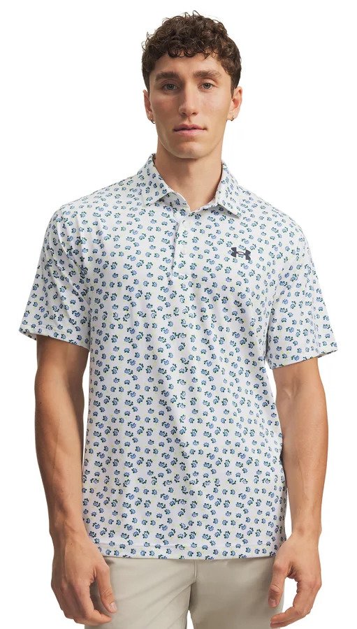 Under Armour Playoff 3.0 Printed Herren Polo, weiß
