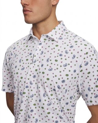 Under Armour ArmourDry Printed Herren Polo, white/blue wind/midnight navy