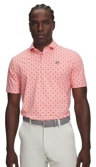 Under Armour Drive Chill Printed Herren Polo, posh pink/claret