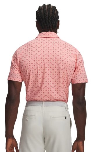 Under Armour Drive Chill Printed Herren Polo, posh pink/claret