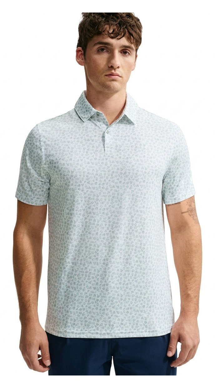 Nike Velocity Micro Print Herren Polo, jade horizon/weiß