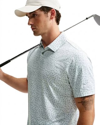 Nike Velocity Micro Print Herren Polo, jade horizon/weiß