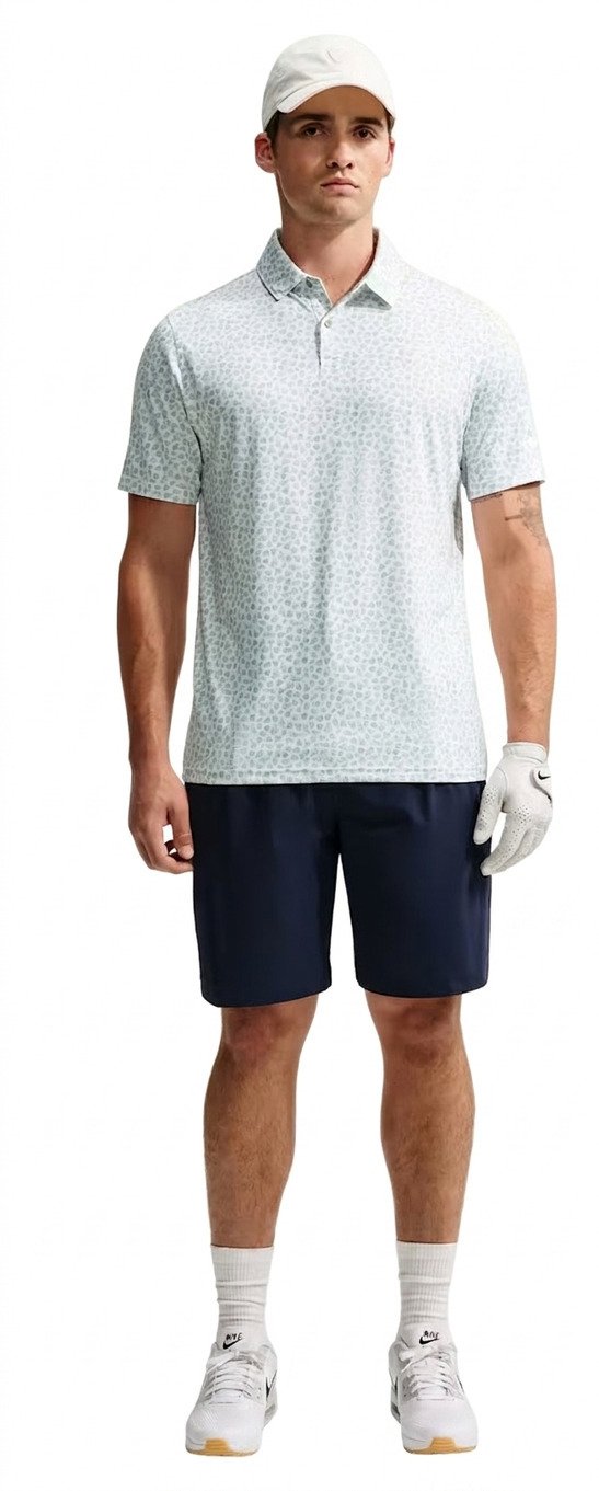 Nike Velocity Micro Print Herren Polo, jade horizon/weiß