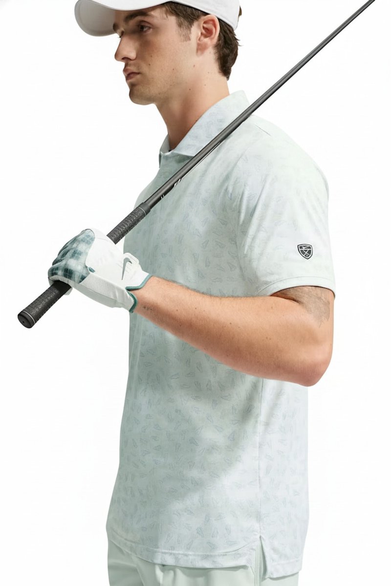 Nike Par Dri-FIT Grass Print Herren Polo, weiß